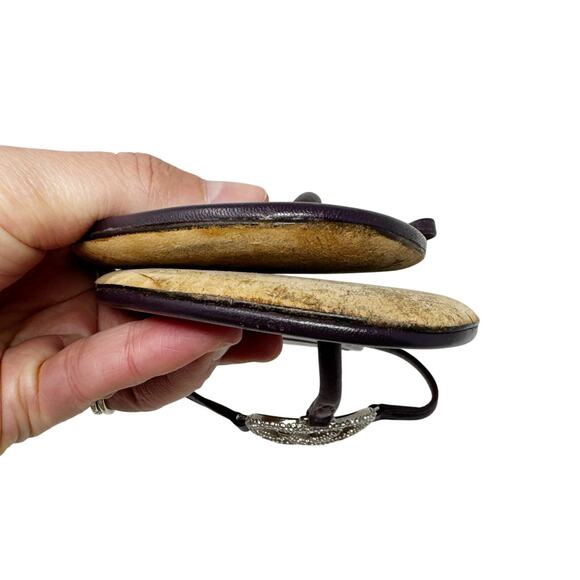 GUCCI Plum Purple GG Silver Crystal Logo Monogram Designer Vintage Sandals US 8 - Picture 11 of 12